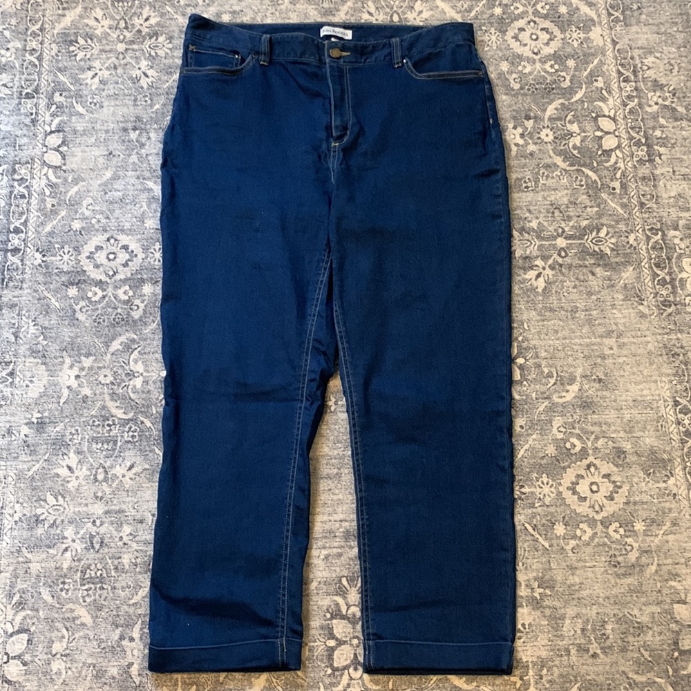 Kim Rogers Cuffed Denim Crops Cropped Ankle Pants